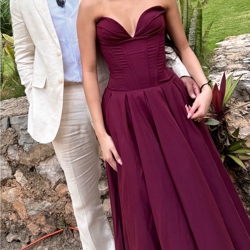 House of CB Lady Dress - Wine/Burgundy